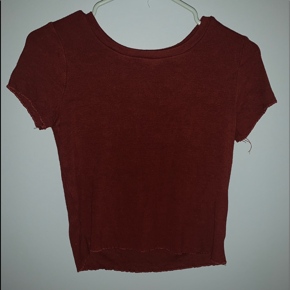 Red shortsleeved top